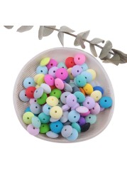 300pcs Silicone Flat Beads 12*6mm Chew Baby Teething Beads Lentil DIY Pacifier String Pearl Baby Toys Nurse Gift BPA Free