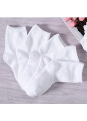 Pure White Baby Socks 5 Pairs Boys and Girls Breathable Cotton Sports Socks For Spring