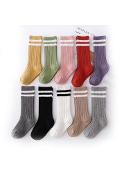 1-12 Years Teenage Kids Boys Toddlers Girls Socks Knee High Long Soft Cotton Baby Socks Stripped Children Socks School Clothes