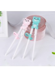 1pc cute cartoon baby beginner training chopsticks food grade silicone animal pattern baby learning chopsticks