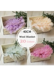 High Quality Wool Blanket Newborn Baby Photography Backdrop Soft Australia Fleece Mat Basket Filler Photo Props Hand Made