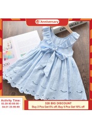 Keelorn Girls Dress Summer 2022 Kids Clothes Sleeveless Hollow Out Baby Princess Dresses For Baby Clothes Vestidos 2-7Y