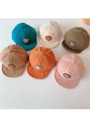 MILANCEL 2022 Spring New Kids Cap Embroidered Baseball Cap Smiley Boys and Girls Soft Brim Sunhat