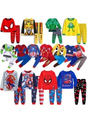 New Spring Autumn Children's Clothing Sets Boys Sleepwear Kids Clothes Spider Pajamas Set Baby Girls Cotton Cartoon Cars Pajamas