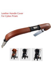 Leather PU Cover For Cybex Priam Stroller Handles Cases Protective Cover Armrest Bumper Covers Trolley Handle Bar Accessories