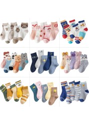 5 pairs soft cotton children socks cute cartoon print kids socks newborn baby boy socks casual girls boys socks 1 to 12 years