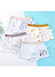 Children's Underwear Kids Cartoon Cotton Shorts Underpants Boys Panties Car Penguin Pattern 4 Piece Set