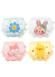 Baby Girls Briefs Panties For Kids Underwear Children Underpants Cotton Bread Pants Duck Flower Rabbit Pattern 4pcs/lot