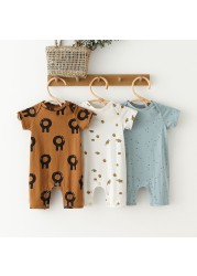 infant baby boy girl romper spring summer newborn cute printed jumpsuit casual short sleeve baby boy outfits clothes