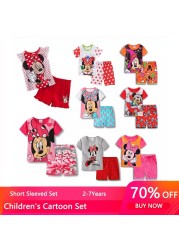 New Kids Boys Girls Clothes Baby Princess Pajamas Summer Short Sleeve Set Cartoon Minnie Children Sleepwear