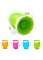 360 Degree Rotate Baby Learn Drinking Cup With Double Handle Flip Cover Leakproof Infant Water Cups BPA Free Bottle