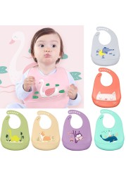 Baby Bibs Silicone Waterproof Newborn Saliva Towel Feeding Bibs Bandana Aprons Cartoon Adjustable Feeding Saliva Burp Cloths