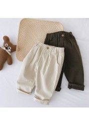 MILANCEL 2022 Spring New Baby Solid Pants Boys Pants Fashion Boys Short Jeans Kids Pants