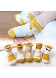 5pairs/lot Newborn Baby Socks Thick Winter Spring Autumn Warm Cute Cartoon Baby Girls Boy Socks Hot Fashion Soft Cotton Socks