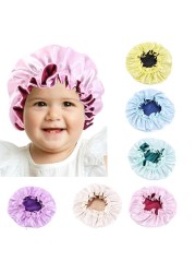 Baby Silky Silk Bonnet Double Layer Adjustable Sleep Cap Girl Night Turban Children Solid Headwear Cute Hat Fashion Hair Wear