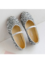 1-11 Years Girls Dance Leather Princess Shoes Embroidered Soft Bottom Baby Single Shoes Kids Girl Party Sparkly Shoes Teenage Children