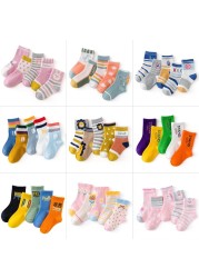 Cotton Kids Socks Spring Autumn Cute Cartoon Newborn Casual Sports Toddler Baby Boys Socks Letters Print Girls Socks 0 to 12 Years