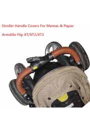 Leather Covers For Amaz and Papas Armadillo Flip XT/XT2/XT3 Stroller Trolley Cart Handle Sleeve Armrest Protective Cover Accessories