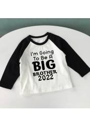 I'm Going To Be A Big Brother/Sister 2022 Kids Boys Girls Long Sleeve Tops Brothers Siters Family Looking T-shirts Drop Ship