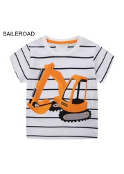 Seieroad Baby Girls 2-7 Years Animation Short Sleeve Cotton T-Shirt For Boys T Shirt Tops