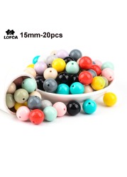 luvka 15mm 20pcs Liquid Silicone Beads Anti-static Silicone Teething Beads DIY Liquid Silicon Bright Safer BPA Free Food Grade