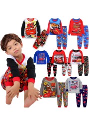 New Children Pajamas Sets Kids Boys Girls Cars Baby Clothes Sleepwear Cotton Pajamas Lightning McQueen Cartoon Sleepwear Set