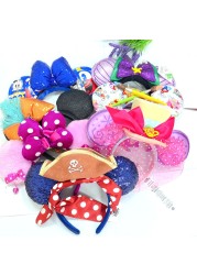 Original Disney Mickey Mouse Headband for Women Sequin Ears Costume Headband Cosplay Plush Adult Kids Headband