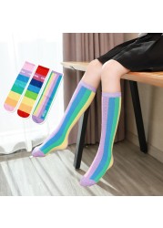 3 Pairs Kids Girls Boys Toddlers Girls Socks Knee High Long Soft Cotton Baby Socks Stripped Children School Stocking Clothes