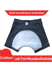 Elderly Men Seamless Boxer Underwear Washable Adult Cloth Diapers Leakproof Reusable Teenagers Non-Washable Cloth Diapers