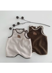 2022 New Spring Autumn Fashion Baby Girls Boys Cute Cartoon Bear Sweater Home Sleeping Bag Newborn Warm Sweater