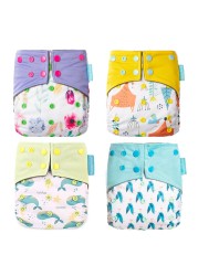 HappyFlute OS Bamboo Charcoal Waterproof Washable Pocket Diaper Christmas Baby Cloth Nappy 1 Piece Pack