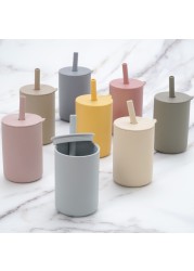 Custom hight super soft training non-toxic drinking straw organic detergent detachable sensory sippy silicone tumbler silicone cup