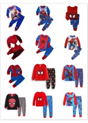 Kids Spring Pajamas Sets Cartoon Frozen Anna Elsa Spiderman Cars Minnie Sleepwear For Boys Girls