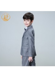 Nimble spring autumn formal boys suits for weddings children host costume clothing wholesale 3pcs/set blazer jacket pants