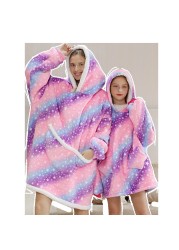 Family Hoodie Oversized Homewear Fleece Warm Sherpa Blanket Girls Thick Sleepwear, If You Need Two Sweatshirt, Please Order Two