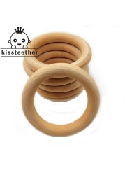 20pcs Wooden Teething Ring Baby Teether 25-98mm DIY Nursing Material Accessories Necklace Making Small Rod Ring