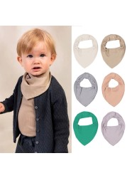 Baby Feeding Baby Bib Saliva Towel Triangle Scarf Bandana Bib Cotton Soft Adjustable Snap Button Burp Clothes For Newborns