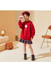 Ton Lion Kids Printed Long Sleeve Spring and Autumn Girls Fashion Casual Loose Round Neck Sweater 5-12 Years