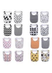 Fashion Newborn Cotton Bib Towel Digital Printing Baby Bibs Double Thick Absorbent Square Towel For Infant Babador