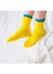 5pcs/lot Spring and Autumn 1-12T Children's Socks Candy Colors Letter Baby Girls Socks Toddler Soft Socks Baby Boys Socks