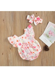 Ma&Baby 0-12M Summer Flower Newborn Infant Baby Girl Ruffles Romper Sleeveless Jumpsuit Sunsuit Toddler Girl Clothes Costumes