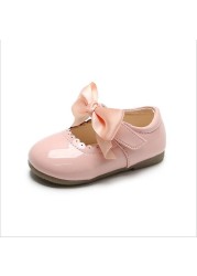 Newborn Baby Girls Shoes PU Leather Buckle First Walkers Big Bow Summer Princess Shoes Party Wedding Baby Girl Shoes