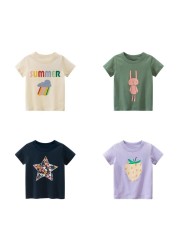 summer new shirt for boys girls boys cotton t-shirts tee baby short sleeve tshirt cartoon animal tops funny print children clothes