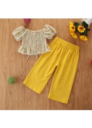 Ma & Baby 1-6Y Summer Baby Boy Girls Clothes Set Travel Beach Vacation Outfits Flower Bow T-shirt Shorts Costumes