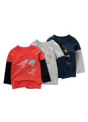 Kids Boys Long Sleeve T-shirt Cartoon Printed Children Baby Boys Tops