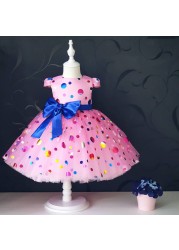 Newborn Lace Bowknot Toddler Baby Dress Princess Party Dresses For Girls 1st Year Birthday Dress