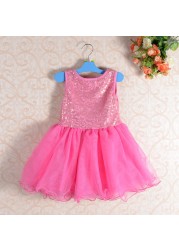 Summer Patchwork Mesh Princess Dress Sleeveless Party Dress Embroidered Baby Dress Children's Clothing