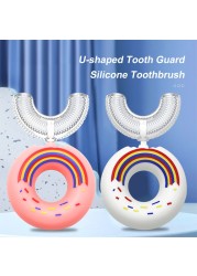 Children's 360 Degree Donut Manual Toothbrush Kids Silicone U-shaped Toothbrush Cartoon Gift For 2-6-12 Years Old