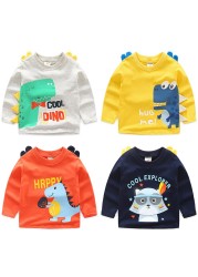 Kids Boys Cartoon T-short Autumn Long Sleeve Primer Tops