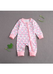 Ma & Baby Autumn Winter Long Sleeve Baby Romper 0-12 Months Rainbow Jumpsuit For Girls Boys Soft Cute Baby Clothes